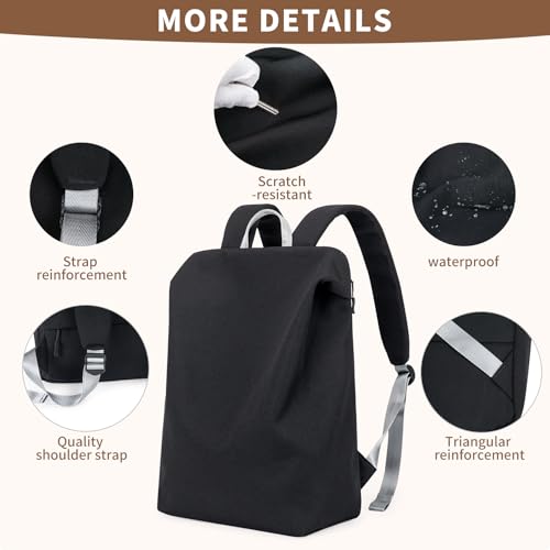 Travel Laptop Backpack, 18 Inch Lightweight Airy Waterproof Backpack, Durable Laptop Bookbag, Anti-Slip Compartments, Ideal for Travel, Work, School (Black)3