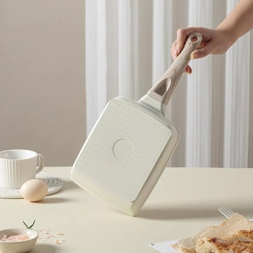 Image of Tamagoyaki Pan Japanese Omelette Pan Rectangle Egg Frying Pans Nonstick Frying Pans Rectangle Egg Roll Pen with Detachable Anti Scalding Handle PFOA Free (Brakefast Pen)