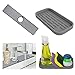 Tappetino Lavello Cucina Tappetino Scolapiatti Organizer per lavello Organizer in Silicone Vassoi in Silicone per Spugne e Spazzole,Saponi,con Tappetino Assorbente del Rubinetto Della Cucina (Grigio)