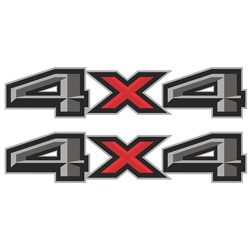 Image of GOLD HOOK 4x4 Bedside Decals, Black Red Diamond, Set of 2 | Compatible with Ford F-150 2004-2008, Diamond Series