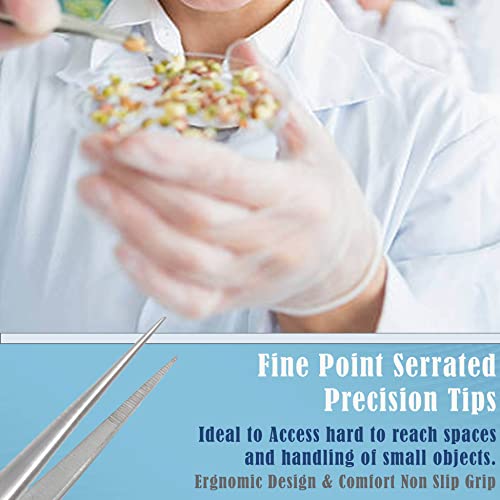 A2Z Scilab A2Z-SPL6STR Stainless Steel High Precision Forceps With Fine Strong Straight Serrated Point To Use Engineer Labware thumb #4