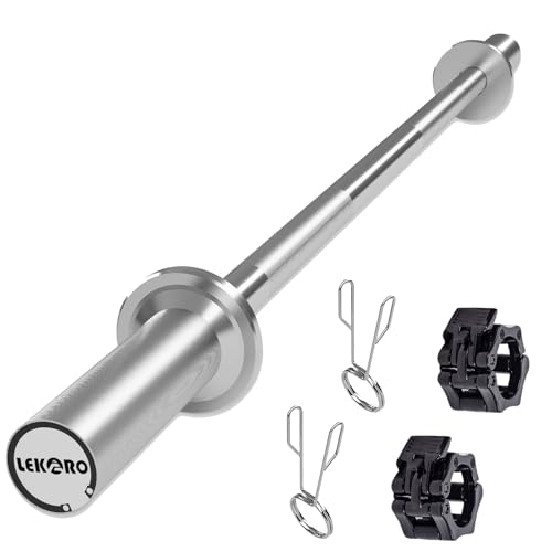 Olympic Barbell Bar, 48-inch Weight Lifting Bar, Fits 2-inch Weight Plates, Strength Training...