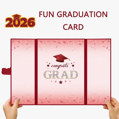 Image of Vlipoeasn 2PCS Graduation Guest Book Alternative, Red Gold Class of 2026 Graduation Party Decorations, Graduation Signature Book for 2026 College High School, Unique Graduation Gifts for Friends
