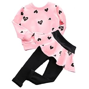 BOMDEALS Adorable Cute Toddler Baby Girls Clothes Set,Long Sleeve T-Shirt +Pants Outfit