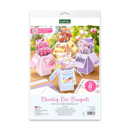 Katy Sue Blooming Box Bouquets Pop Up Card Making Kit. Make 8 3D Floral Box Cards. All-in-one Kit: Die-Cut Decoupage Cardstock Adhesive Pads Envelopes & Instructions for Card Making Supplies