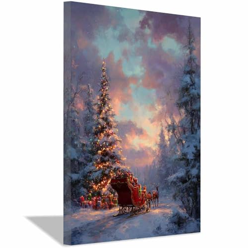 Tableau sur toile paysage hivernal : sublimez votre salon avec cette œuvre encadrée