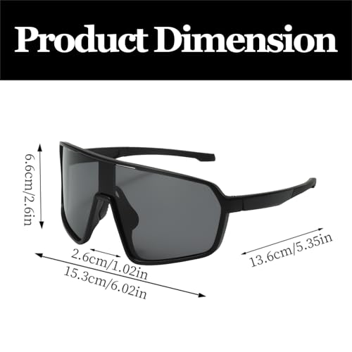 LJCZKA Sports Sunglasses for Women Men Oversized Square Frame Eyewear for Cycling Running Driving with UV400 Protection - Image 3