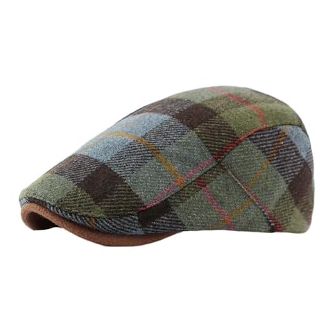 WITHMOONS Tartan Plaid Flat Cap - Irish Ivy Driving Golf Newsboy Hat YZ30229 (Green) Cover