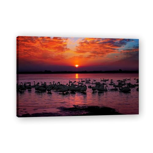 Peinture de paysage marin avec coucher de soleil nature pour déco murale