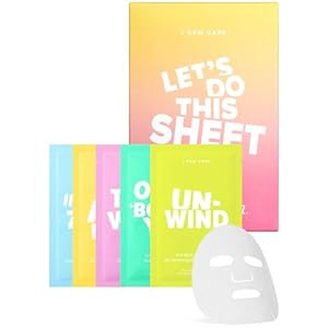 I DEW CARE Glass Skin Face Mask Variety Pack – Let’s Do This Sheet | For Perfect Care Routine, Korean Face Masks Skincare, Olive Extract, Chamomile, Vitamin B3, Moisturizing, 5 Count