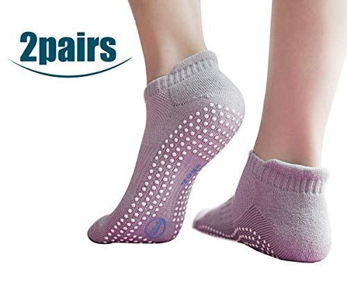 Non Slip Yoga Socks with Grips, Anti-Skid Pilates, Barre, Bikram Fitness Socks for Men and Women