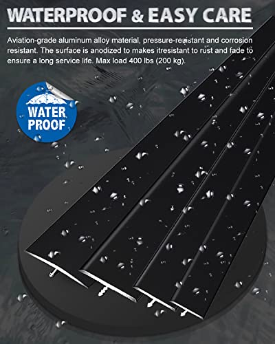 Aluminum T Molding Floor Transition Strip 36 Inch By 3/4 Inch, Matte Black Doorway Edge Trim For Wood Vinyl Laminate Floors, Flat Cinch Seam Cover/Binder, 20Mm Wide #TOP3