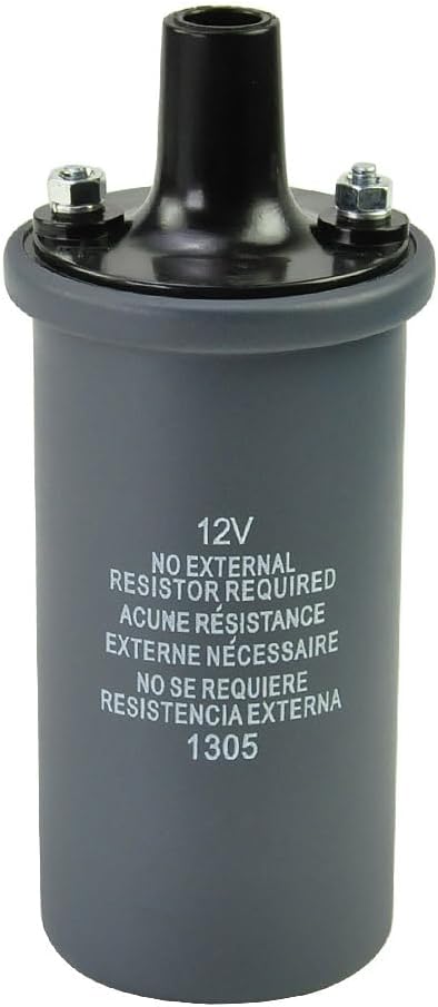 12V Alternator Canister Ignition Coil with Internal Resistor Compatible With All Coils That for Resistor #383444 383449 B6A-12029 Compatible With Ford Tractors 2000 3000 4000 5000 NAA600