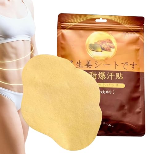 Parche para quemar grasa, adhesivo delgado anticelulítico de jengibre para adelgazar la pérdida de grasa del vientre, paquete de 10 parches de jengibre para dar forma a la cintura, abdomen y glúteos