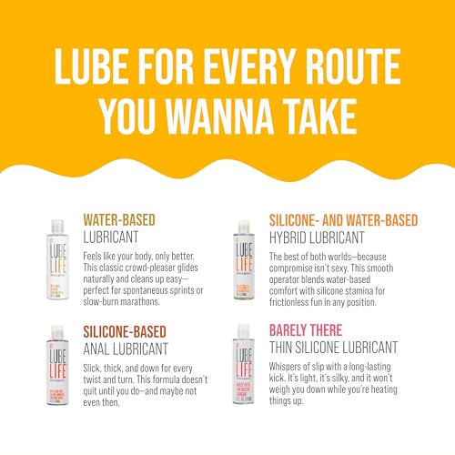 Image of LUBELIFE Assortment Water Based Lube Silicone Lube Anal Lube 8 x 0.3 fl oz | Variety hybrid lube sampler, barely-there thin silicone and water-based glide, 8 single-use packets, try different formulas