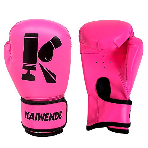 KAIWENDE Kids Boxing Gloves,Children Or Youth Punching Bag,Muay Thai ,Kickboxing Training Gloves (Rose, 6 oz)