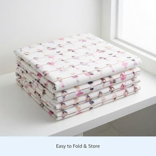Image of Baby Girl Fitted Crib Sheet Born to Dance Ballerina, 100% Soft Breathable Microfiber Baby Sheet, Fits Standard Size Crib Mattress 28in x 52in, Nursery Sheet