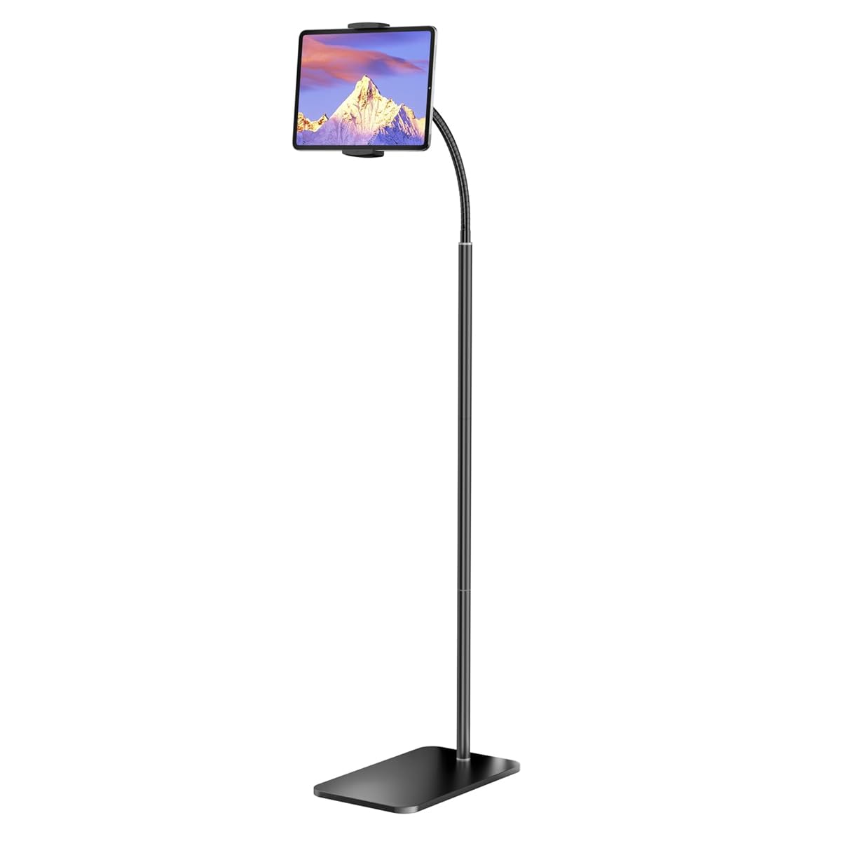 Nyganmelloz Tablet Floor Stand with Flexible Gooseneck,Adjustable Height, Compatible with iPhone iPad Pro Air Mini, Samsung Tab, Kindle, E-Readers or Other 4~12.9 Inches Devices