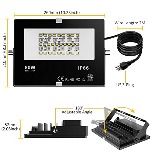Led Flood Light Outdoor - 800W Equivalent Smart App Control Flood Lights Landscape Lights Color Changing 2200-6500K Led Stage Light Synchronized Timer Diy Memory Mode Ip66 Waterproof(80W 2Pack) #TOP6