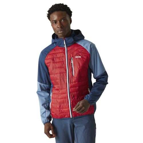 Regatta - Chaqueta Híbrida Andreson Pro para Hombre (S) (Rojo Peligro, Vaquero Luz de Luna)