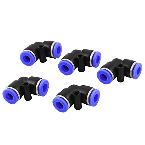 Sourcingmap 5 Pcs Air Pneumatic 6mm L Shaped Push in Elbow Connector Tube Fittings