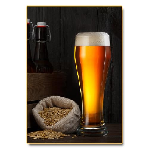 Impression toile art bière affiche blé naturel grand format 70x100cm déco murale salon