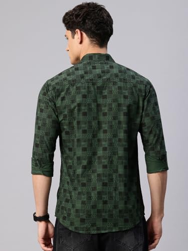 Image of Majestic Man Custom Abstract Printed Pure Cotton Slim Fit Casual Shirt