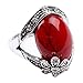 CA Flower Style Red Turquoise Silver Fashion Women's Ring Jewelry (9)