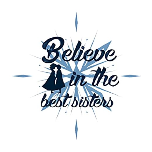WAY2BB - Strykbar lapp för kläder Snödrottningen tecknad "Believe in the best sisters" litet format presentidé för att anpassa