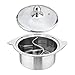 Jiuvaso Pentola cinese Shabu Hot Pot a doppia faccia, multiuso, pentola per cucinare, per ristoranti, casa, cucina, campeggio, viaggi, con Coperchio immagine