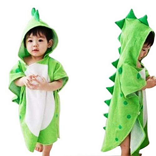 MINISTAR - Toalla de baño para niños, diseño de dinosaurio para bebé, color verde