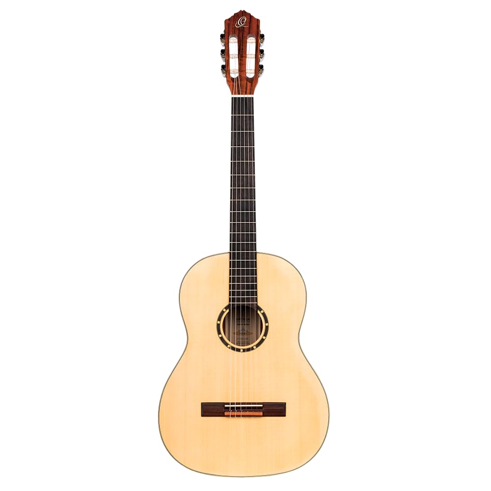 Ortega Guitars Chitarra Concerto Slim Neck Full Size - Serie Family - include Gig Bag - top in mogano/abete (R121SN)