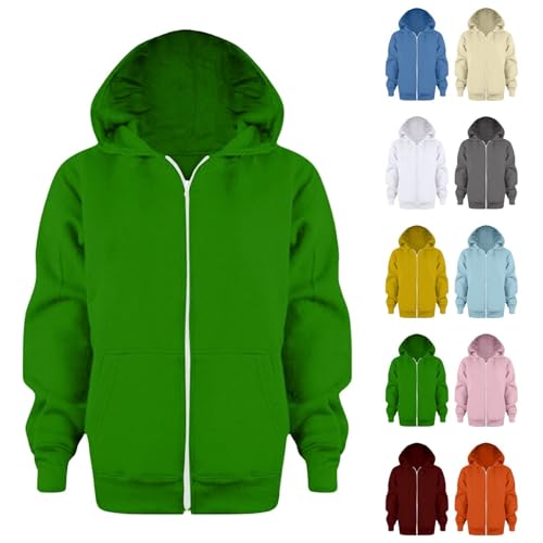 Boys School Uniform Hoodies Solid Zip Up Long Sleeve Sweatshirt Oversized Hooded Pullover Tops Athletic Sports Outwear Coats