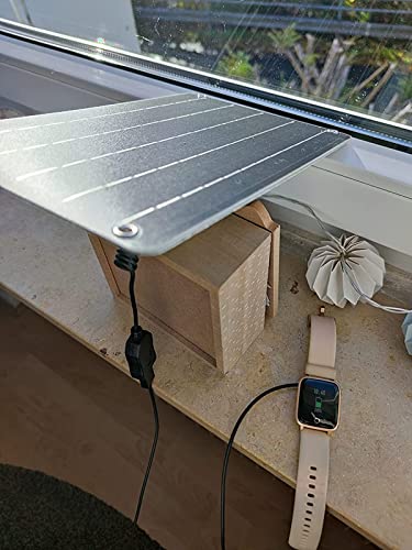 FlexSolar USB Solar Panel, 6W 5V Portable Solar Charger Monocrystalline Waterproof, for Mobile Phone, Power Bank, Fans, Security Cameras, Fishing, Camping, Hiking Outdoor Emergency Power