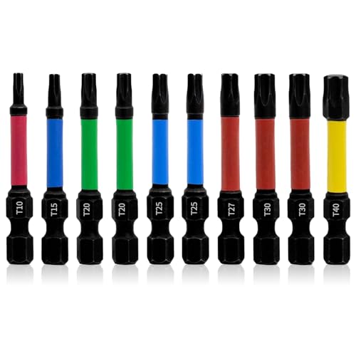 Sprießen Set 10 Inserti Avvitatore Torx T10-T40, Punte Cacciavite Magnetiche 50mm