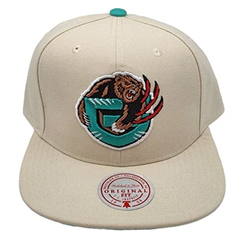 Mitchell & Ness Vancouver Grizzlies Memphis Snapback Adjustable Hat Cap - Cream