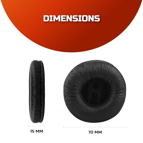 Image of Crysendo 70mm Frog Leather Cushion | Compatible with Sony WH CH500 |Sony WH CH510 Ear Cushion | 1.5cm Thick Replacement Headphone Ear Pads Frog Leather & Memory Foam Earpad (Black)