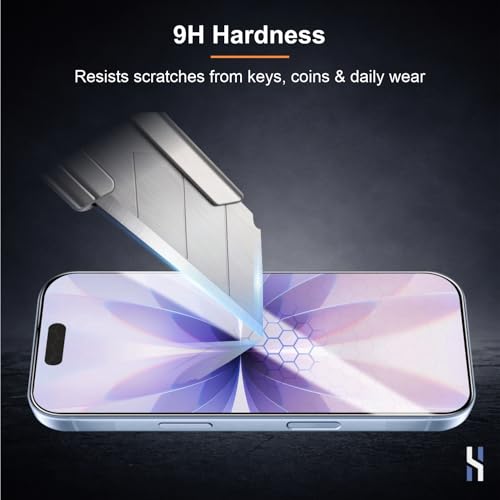 Image of Tempered Glass for iPhone 17 (6.3 Inch) Military Grade 9H Screen Guard, Anti-Scratch, Shatterproof, Edge-to-Edge Full Coverage - Black Border