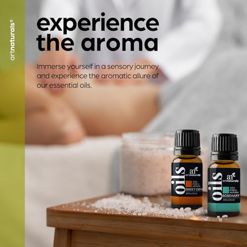 ArtNaturals Aromatherapy Top-6 Essential Oil Set - (6 x 10ml Bottles) - 100% Pure of The Highest Therapeutic Grade - Premium Gift Set – Lavender, Peppermint, Tea Tree, Eucalyptus - Image 6