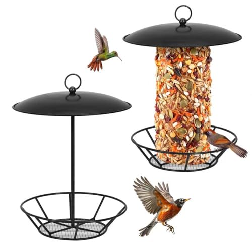 2 Pcs Suet Feeder Cylinder Bird Feeder, S-6-2 Cylinder Birds Feeders for Outdoors, Bird Suet Cake Holder Backyard Wild Birdfeeding Birds Feeders for Outdoor Garden Accessories