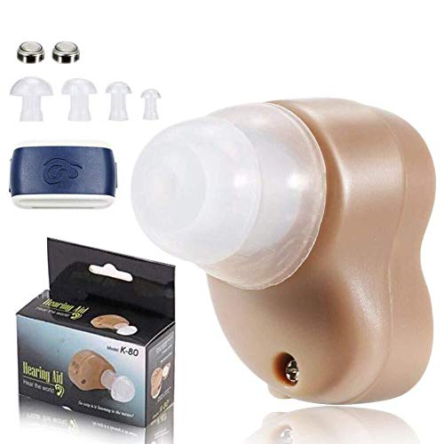 Tezam Hearing Amplifier, ITC Ear Amplifier Hearing Aids Device for Adult, Seniors, Children, Men and Women with 2 Batteries, Super Mini.
