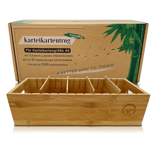 Karteikarten Box A6 Aus Holz | Mit 150 Karteikarten | Vokabelbox Für Sprachprüfungen | Inkl. Deckel