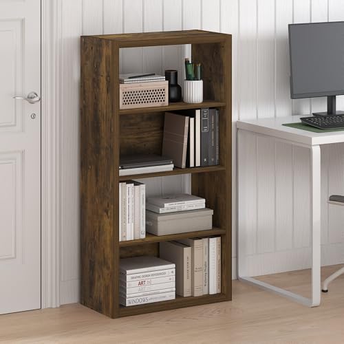 Furinno Viola 4-stöckiges offenes Regal, Bücherregal, Amberkiefer