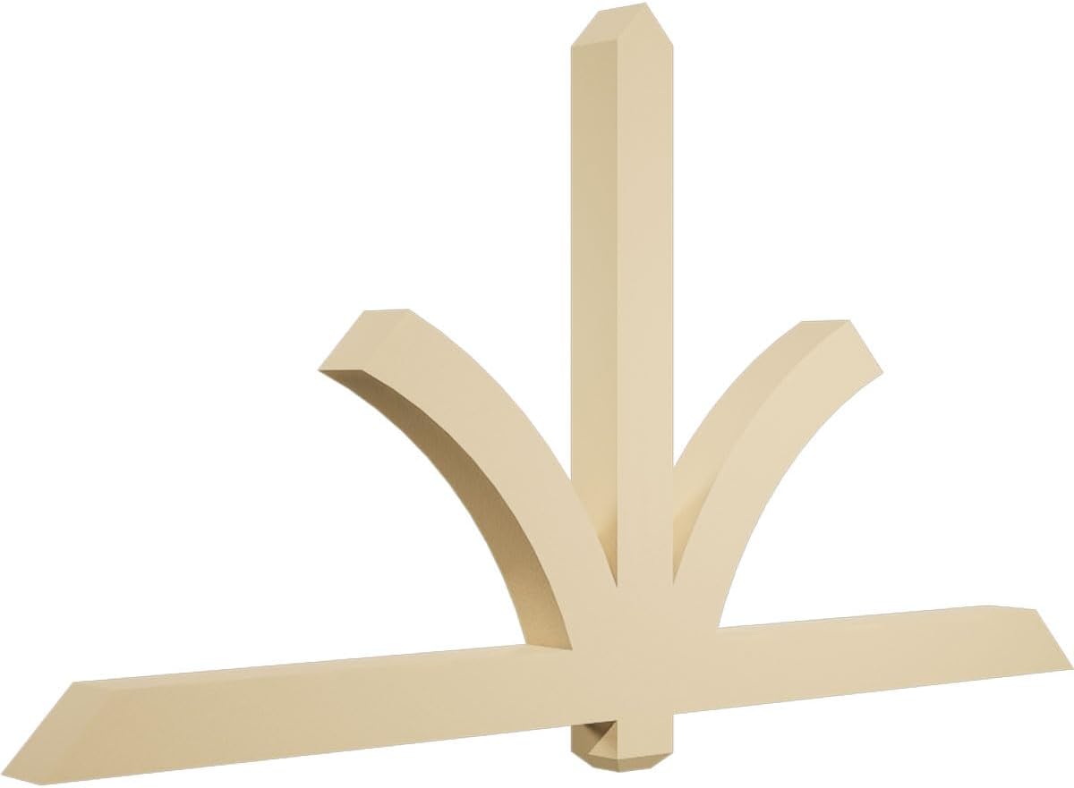 72"W x 39"H x 4"D x 4"F, 13/12 Pitch, Redmond Signature Urethane Gable Bracket, Primed Tan