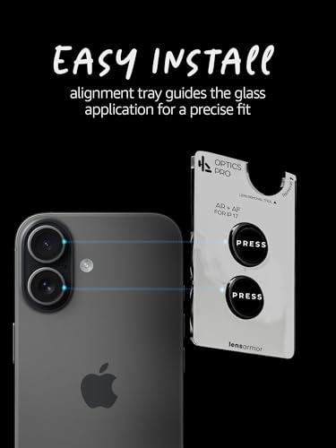 Image of Lensarmor Compatible with iPhone 17 Camera Lens Protector Black (2-Pack) - 9H Tempered Glass, Military-Grade Anti-Scratch, Case-Friendly, Easy Install Frame