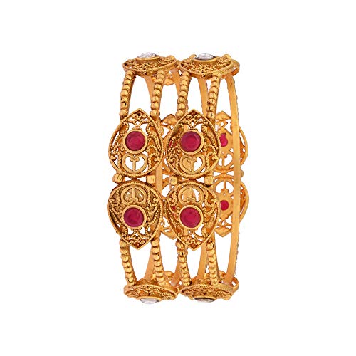 Plated Ruby Kundan Stone Bangle for (_100gm_2.6)