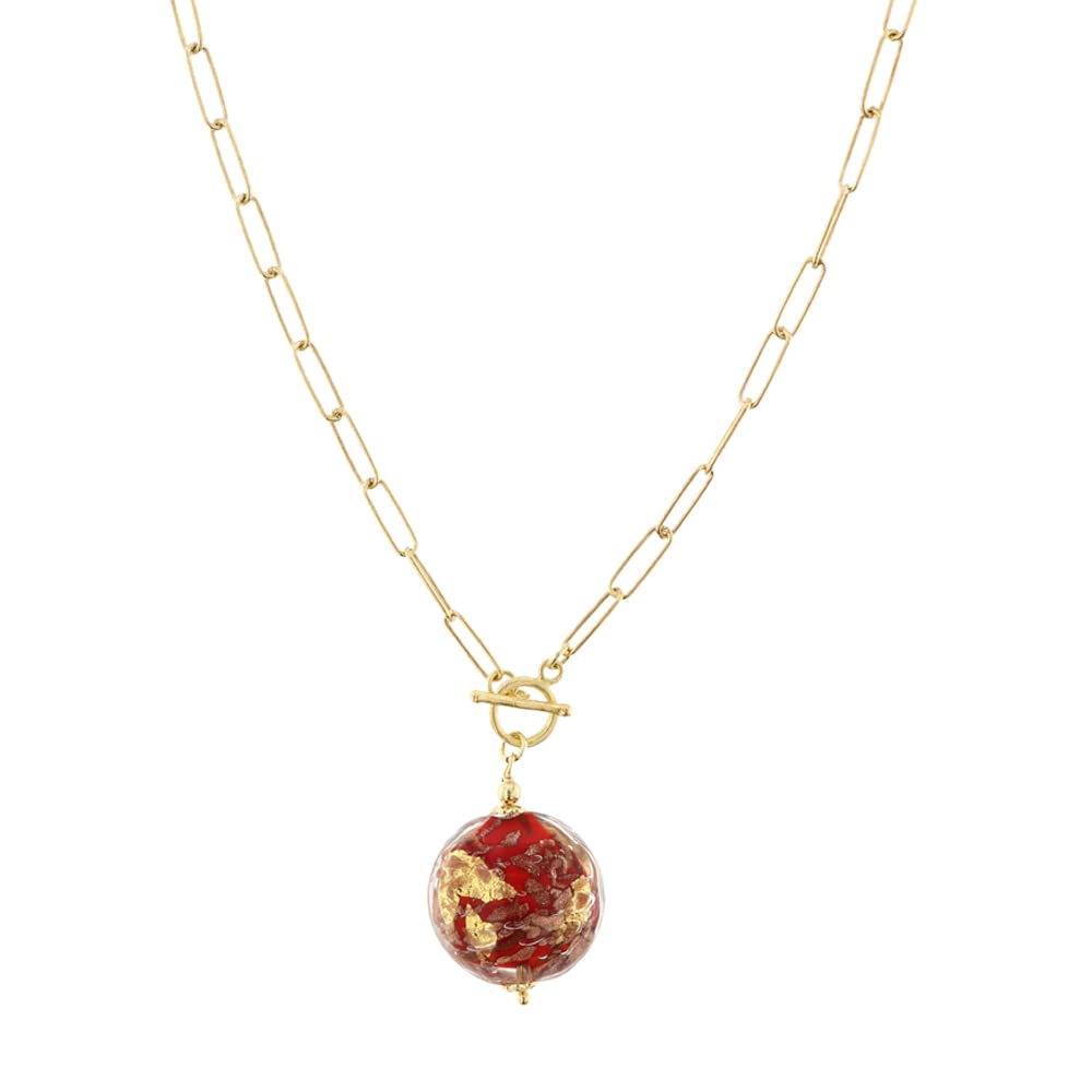 Venetiaurum - Halskette für Damen mit Anhänger aus Original Muranoglas und Silber 925 - Schmuck “Made in Italy” zertifiziert