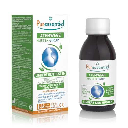 Puressentiel dišni sustav - sirup protiv kašlja s biljkama, eteričnim uljima, medom i propolisom - suzbija kašalj - 100 posto prirodni aktivni sastojci, 125 ml