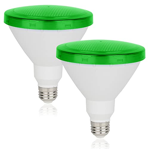 Green Colored Flood Light Bulbs - 15W(100W Equivalent) E26 Base 2 Pack