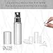 L'AUTRE PEAU Refillable Perfume & Cologne Fine Mist Atomizers with Metallic Exterior & Glass Interior - Portable Travel Size - 3ml Squeeze Transfer Pipette Included - 4 Pc Pack of 5ml (Silver)